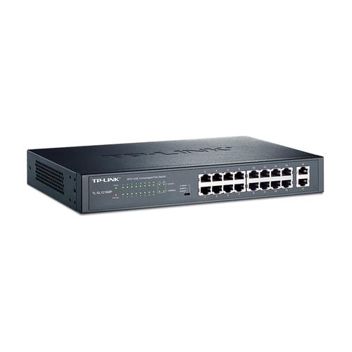 tp-link tl-sl1218mp 16口poe交换机双千兆上联无线ap网络监控摄像头